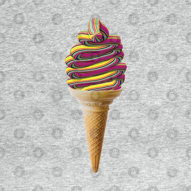 Trippy Soft Serve Cone by Ciara Shortall Art